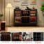 Armoire à vin à DEL avec support à vin, porte-verres et tablettes amovibles, buffet pour boissons alcoolisées et café