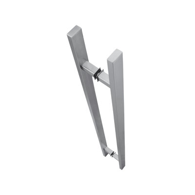Poignée de porte longue, poignée d'entrée 36 po, forme rectangulaire en H, acier inoxydable 304 - satiné