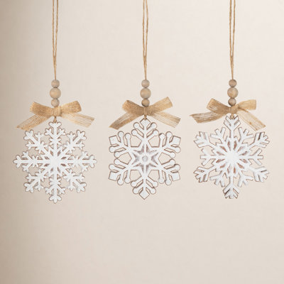 3 Piece Northallert Snowflake Holiday Shaped Ornament Set
