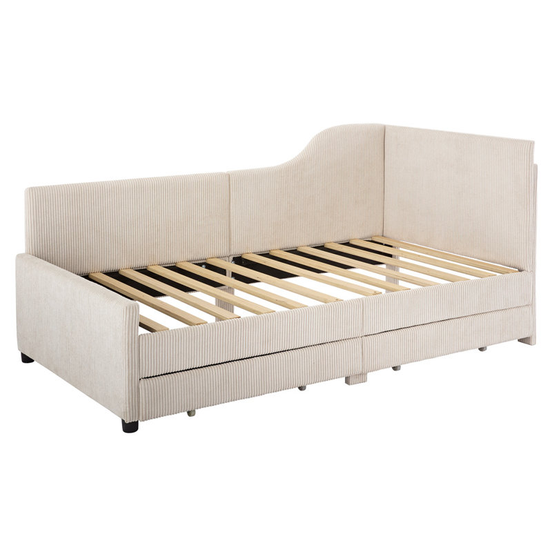 Twin Size Upholstered Daybed, Beige