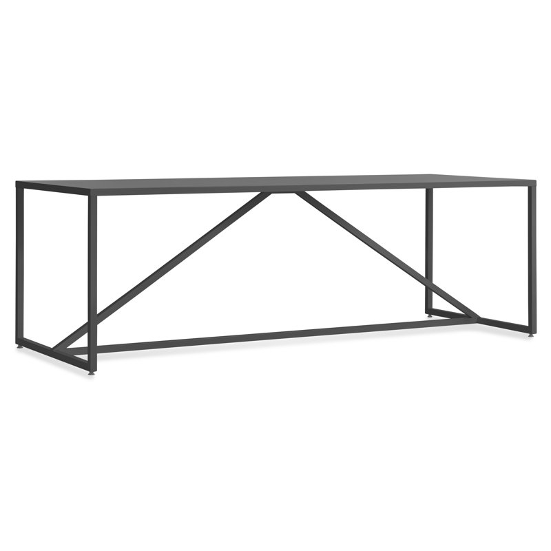 Strut Walnut Wood Dining Table, Slate, 35" W x 75" L, Bar (40" Height)