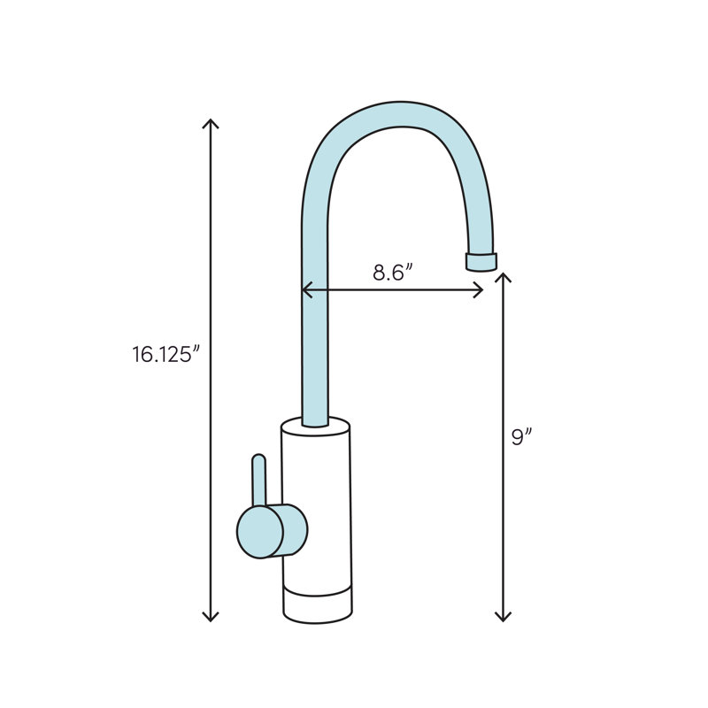 Robinet de cuisine à poignée simple Focus, Chrome