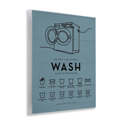 "Laundry Wash Reminders", art mural, par lettré et doublé