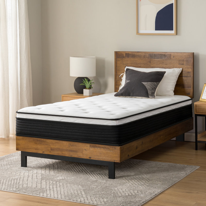 Zinus 8" Medium Euro Top Innerspring Mattress, Twin