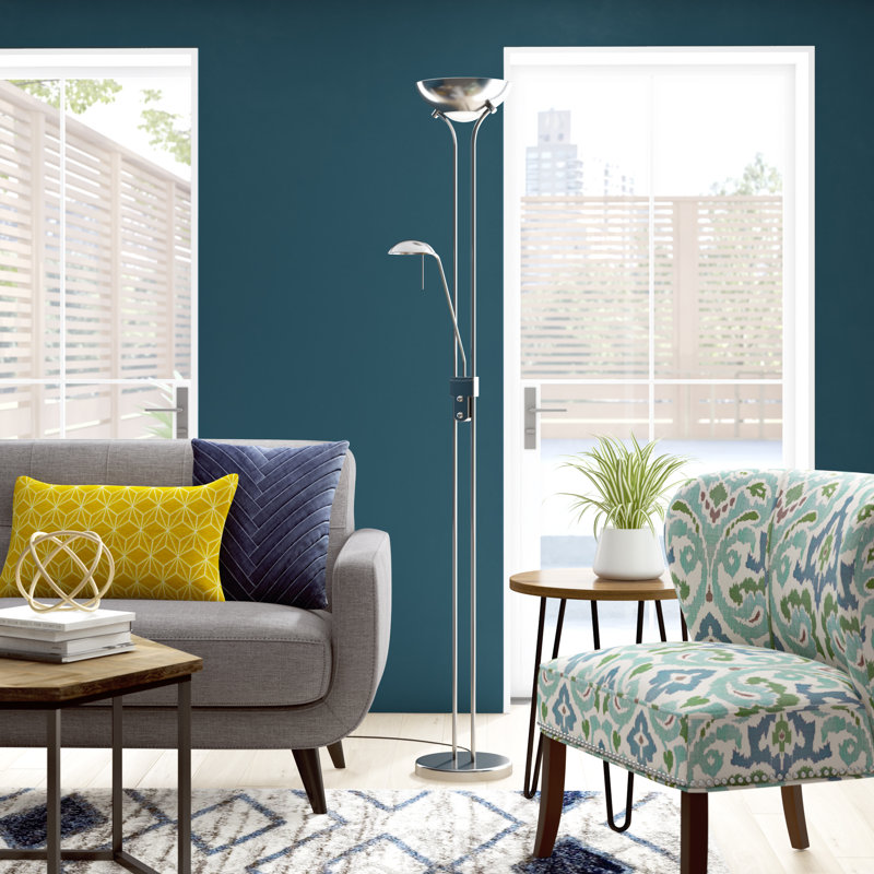 Mother & Son Floor Lamp, Satin Chrome