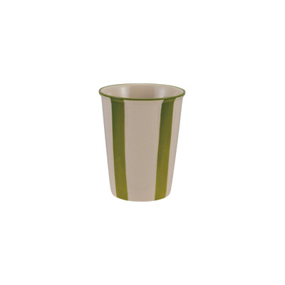 Hand-Painted Stoneware Striped Cup