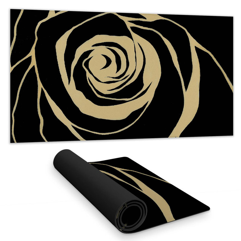 Black rose - 15.75"x31.50" Desk mat