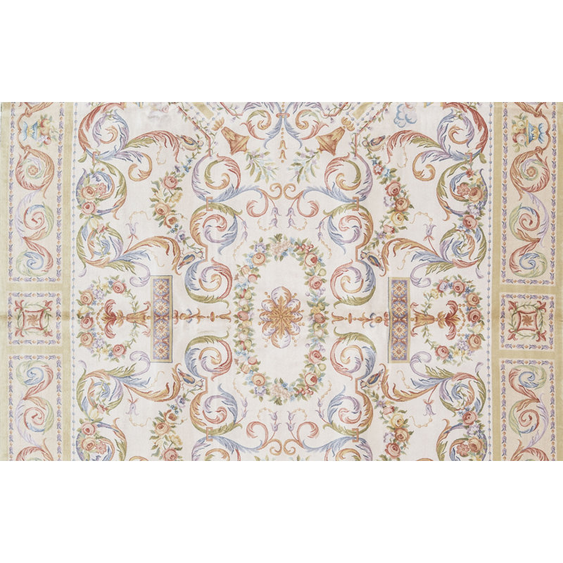 Tapis beige noué à la main de haute qualité