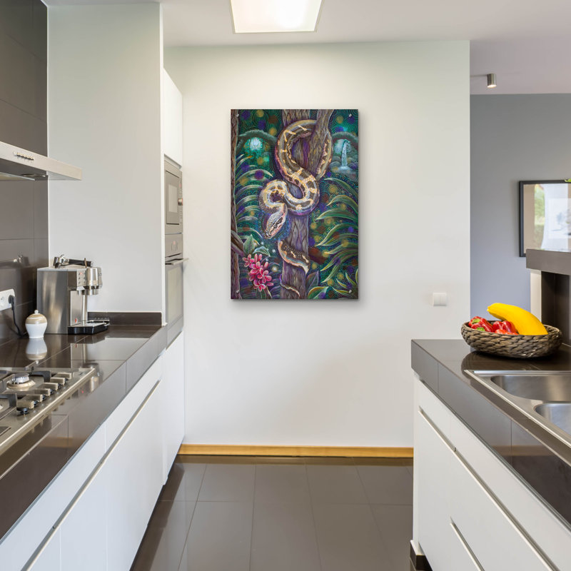Art mural en verre épique «Earthbond» par Verena Wild, 24 po x 36 po, H 36 po x l 24 po