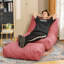 Fauteuil à billes en suède de luxe avec repose-pieds - Mousse haute densité-736005118