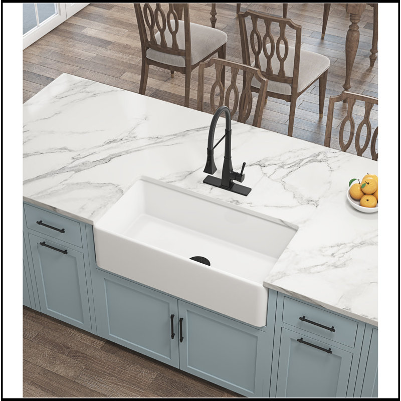 Évier de cuisine à tablier profond Farmhouse Sink, Blanc