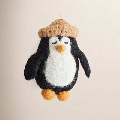 Felted Festive Penguin Ornament - Perry Penguin