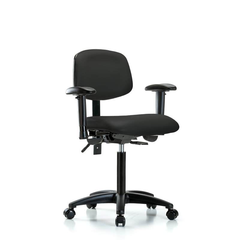 Chaise de tâches ergonomique Timothy, Noir, Roulettes, Non inclus