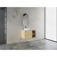 Meuble-lavabo mural en contreplaqué 36 po avec lavabo vasque en céramique, tablettes de rangement et porte à fermeture en douceur-134531065