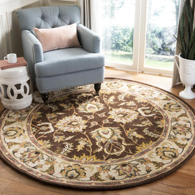 Tapis brun / ivoire en laine / coton / latex touffeté à la main Cranmore