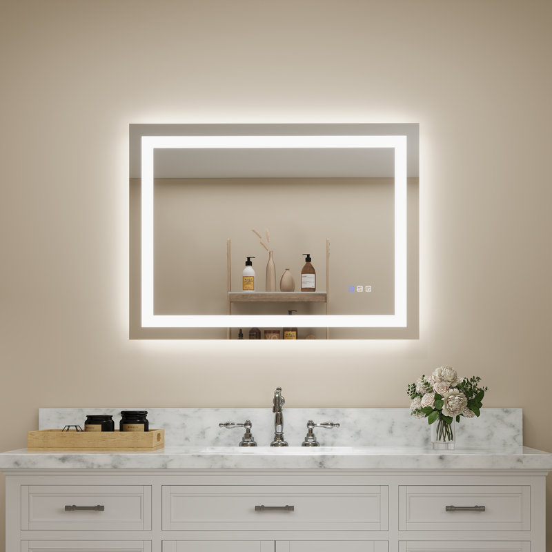 Ulrika Flat LED Mirror, Rectangle, 30" x 40"