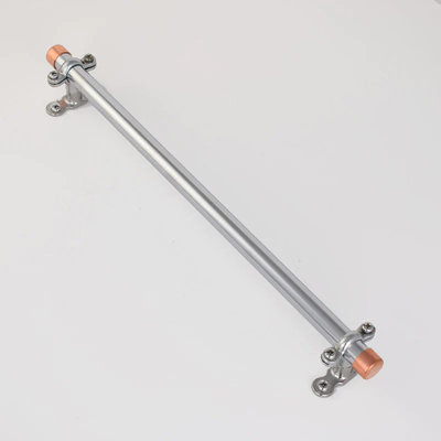 Chrome Bracket Handle With Copper End Caps