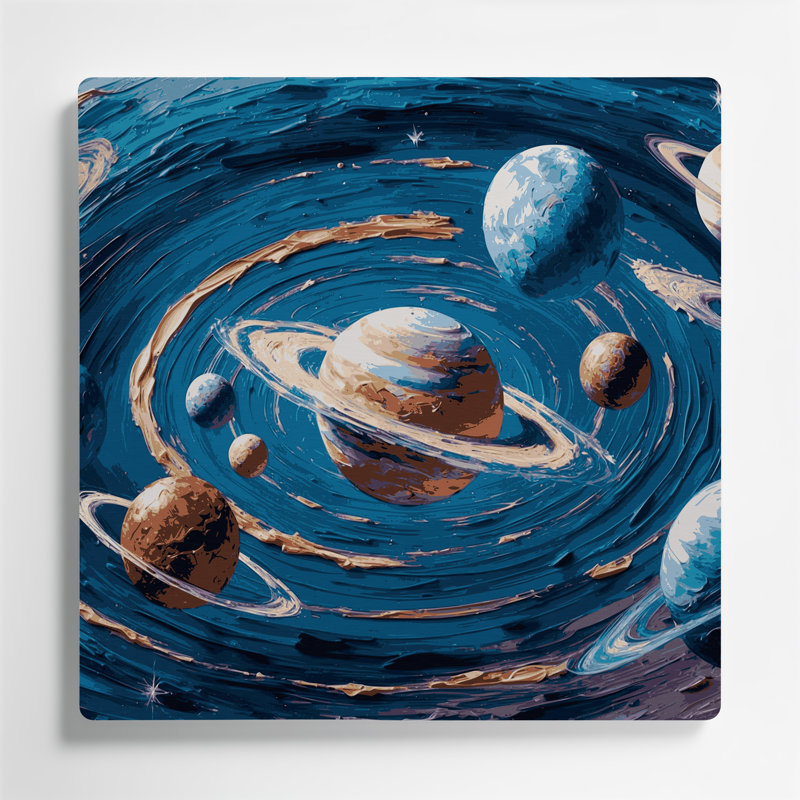 Art mural en métal gris Sci Fi