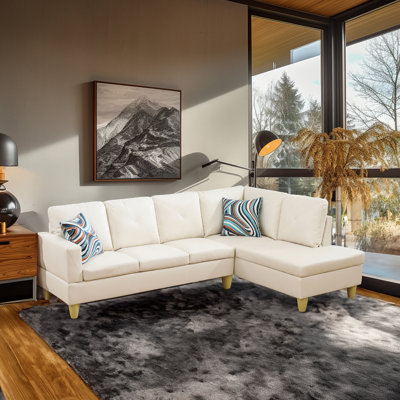 Glennia Faux Leather L-Shaped Sectional