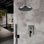 Bravat Matte Black 2 Way Concealed Shower Mixer Set