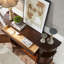 Console demi-cercle en bois massif brun noisette-718113910