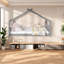 Lit de maison en bois massif durable, pleine grandeur, style maison de jeu contemporaine