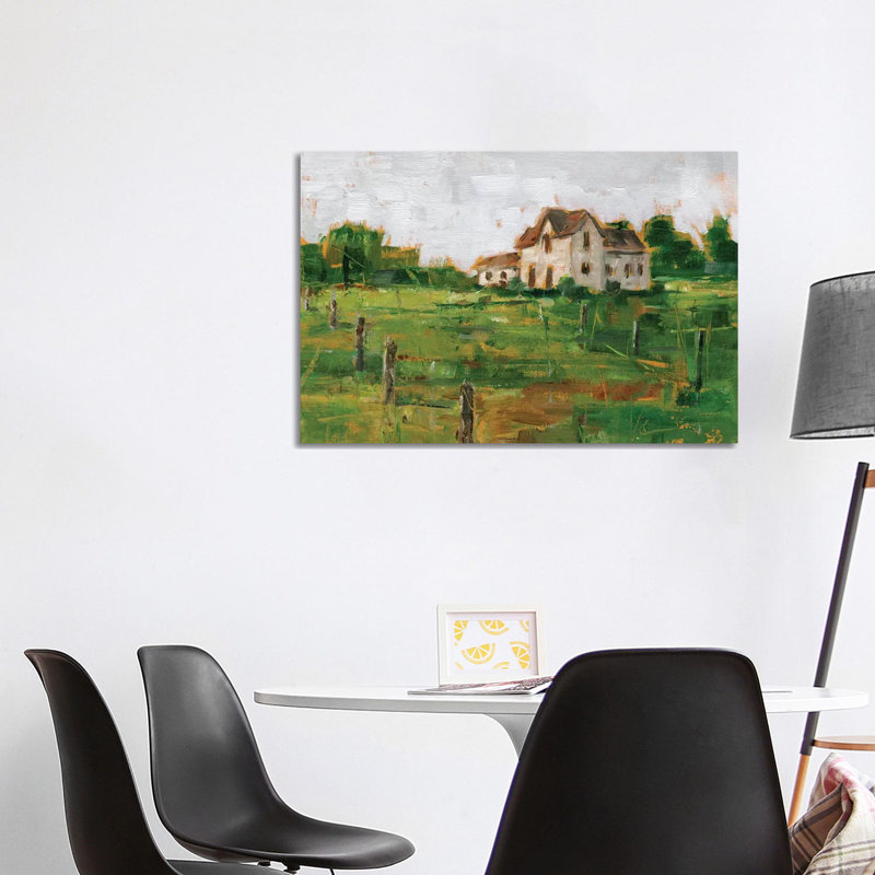 «Rolling Farmland I» par Ethan Harper - reproduction d'art, H 26 po x l 40 po x 1,5 po, Toile tendue, Pas de tapis