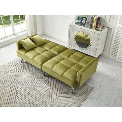 Akie 80" Velvet Square Arm Sofa Sleeper