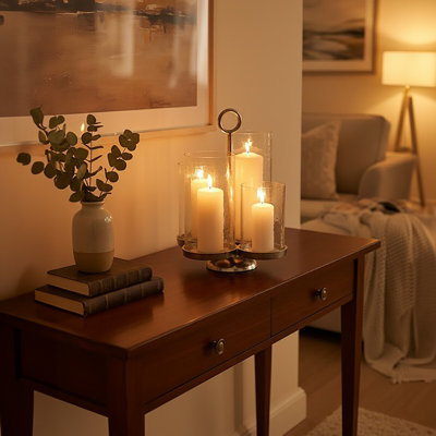 40 cm H Glass Floor Candelabra