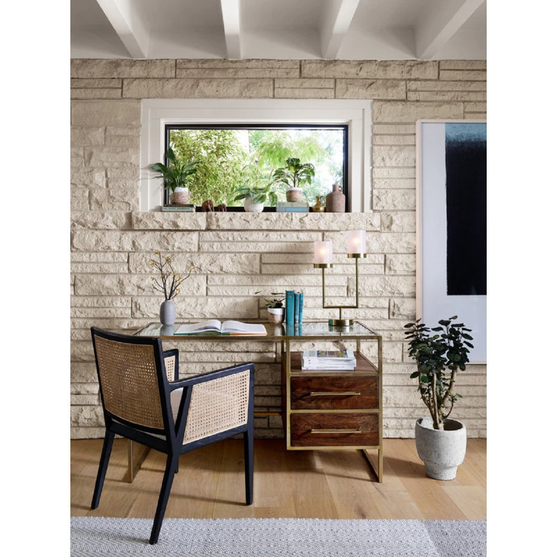 Chaise avec accoudoirs Antony, Noir, noir, noir, noir