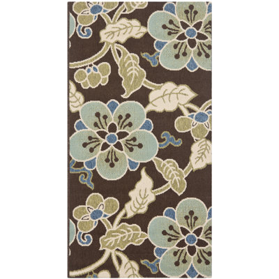 Tapis d'intérieur / extérieur à motif floral Centeno Performance