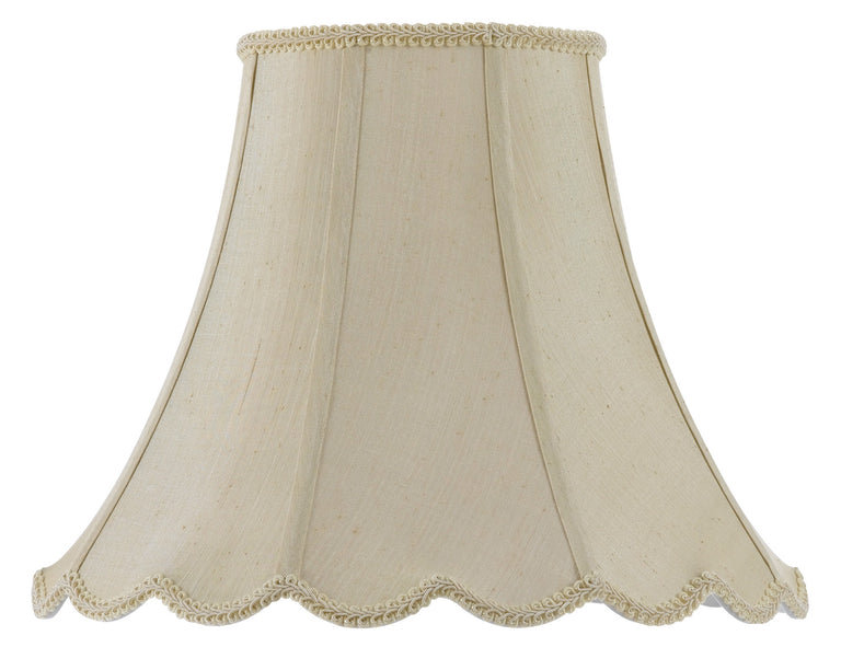 Abat-jour cloche festonnée verticale en champagne - H 12,75 po