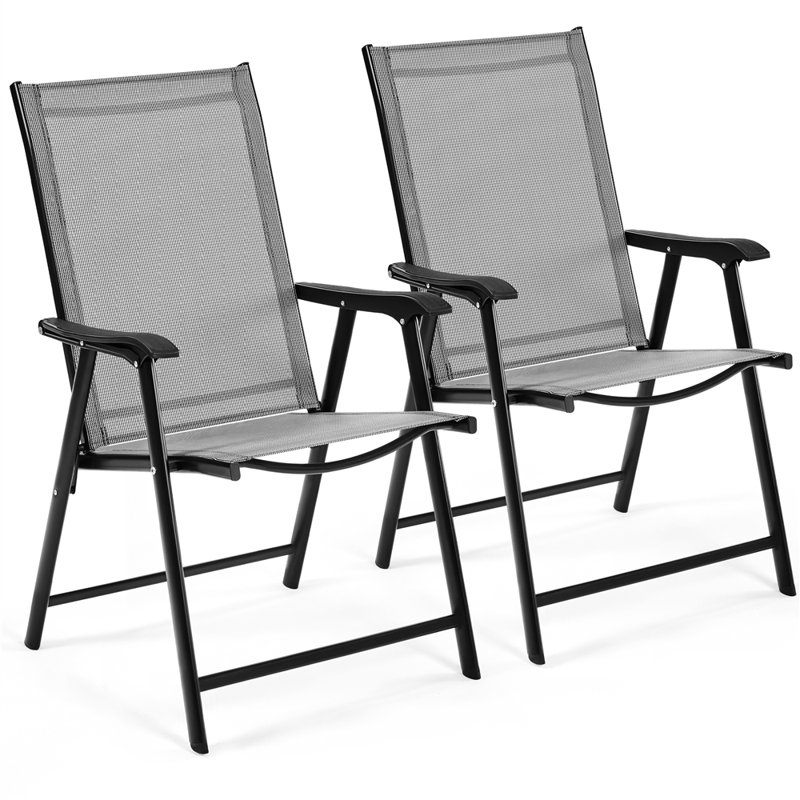 Fauteuil de patio pliant Jordin, Gris