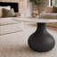 Table basse moderne en pierre frittée Jackline avec piédestal sculptural en bois, table de salon minimaliste de luxe - Assemblage facile et durabilité élevée-130590270-130590273