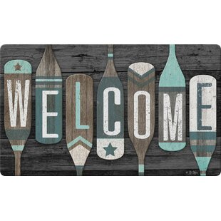 Welcome to Our Lake House Doormat, Oars Summer Lake Door Mat