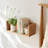 Solid Oak Wall Shelf With Multi-Cubby Design