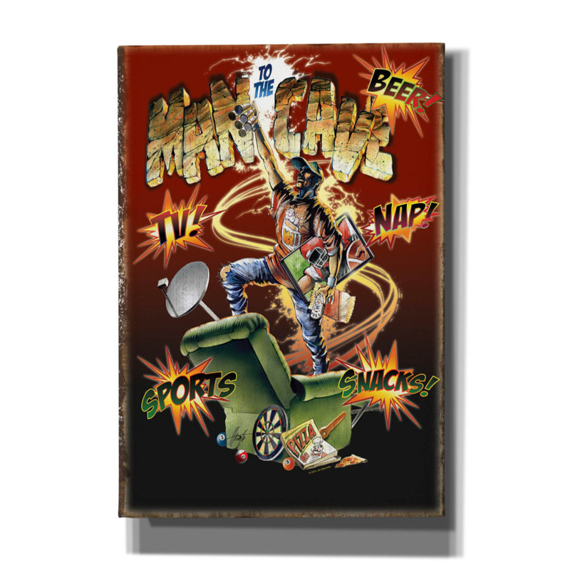 «Man Cave» sur toile par James Mazzotta, H 26 po x l 18 po x P 0,75 po