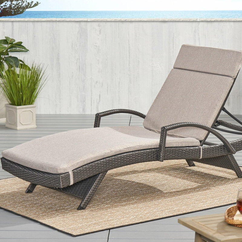 Outdoor Patio Chaise Lounge, Charcoal