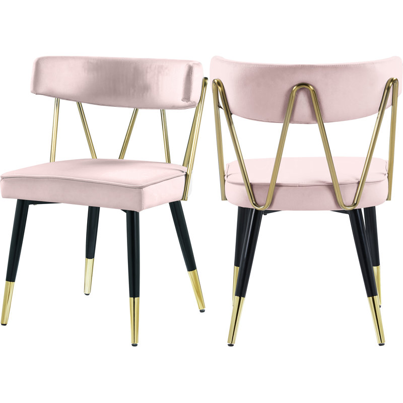 Chaise d'appoint en velours Jeudi, Velours rose
