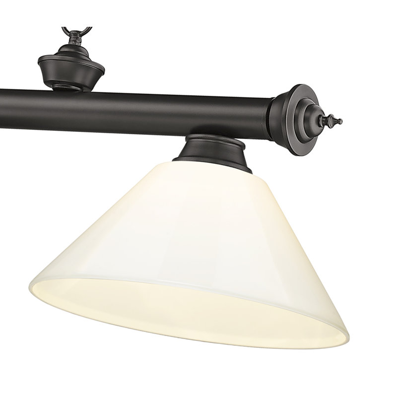 Luminaire suspendu linéaire 3 lumières Annaleisa, Laiton frotté, Nickel brossé