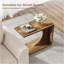Table de bout 23,62 po en forme de C brun rustique pour canapé, table d'appoint pour petit espace, salon