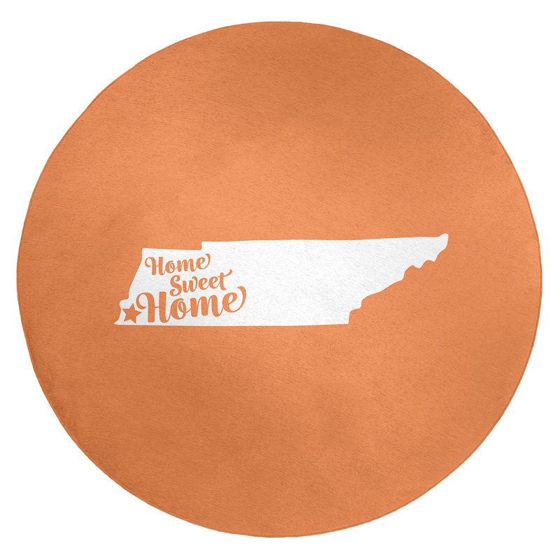 Tapis en poly-chenille memphis à la maison, Rond 5 pi