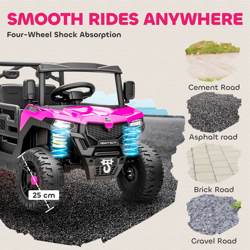 HOMCOM Battery Powered Ride On, Pink