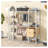 Armoire ouverte avec rails suspendus, tablettes et tiroirs, blanc