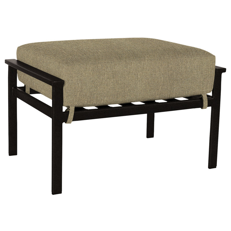 Marin Outdoor Ottoman, Carbon Black, Sahara Cafe