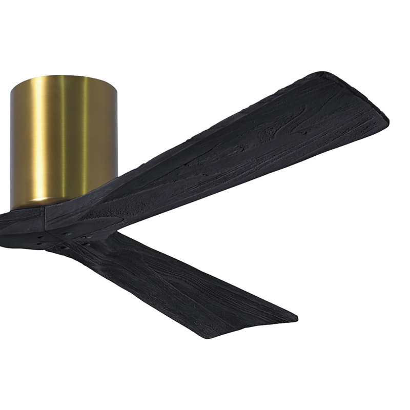 Ventilateur de plafond à 3 pales Olivier, Laiton brossé, Noir mat, 60"