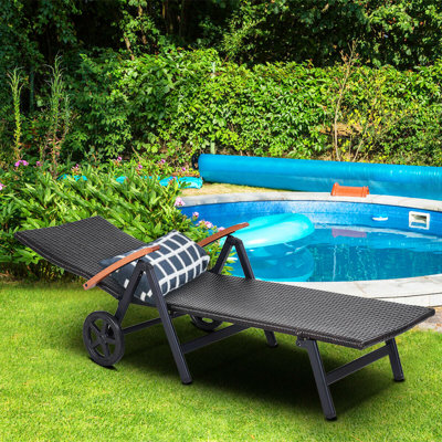 Moyer Outdoor Wicker Chaise Lounge