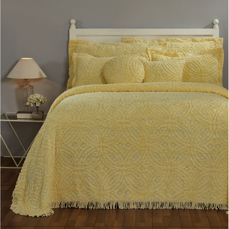 Couvre-lit / couvre-lit double à double anneau 100% coton, Gris, Ensemble de courtepointe grand