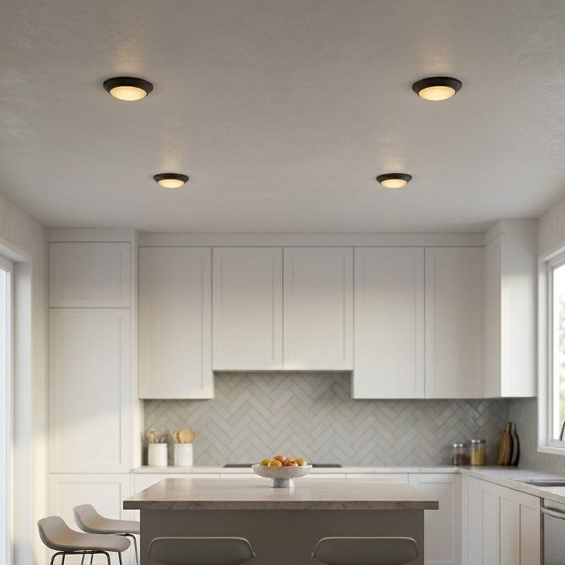 Mahdeen Acrylic LED Flush Mount in Bronze, Bronze