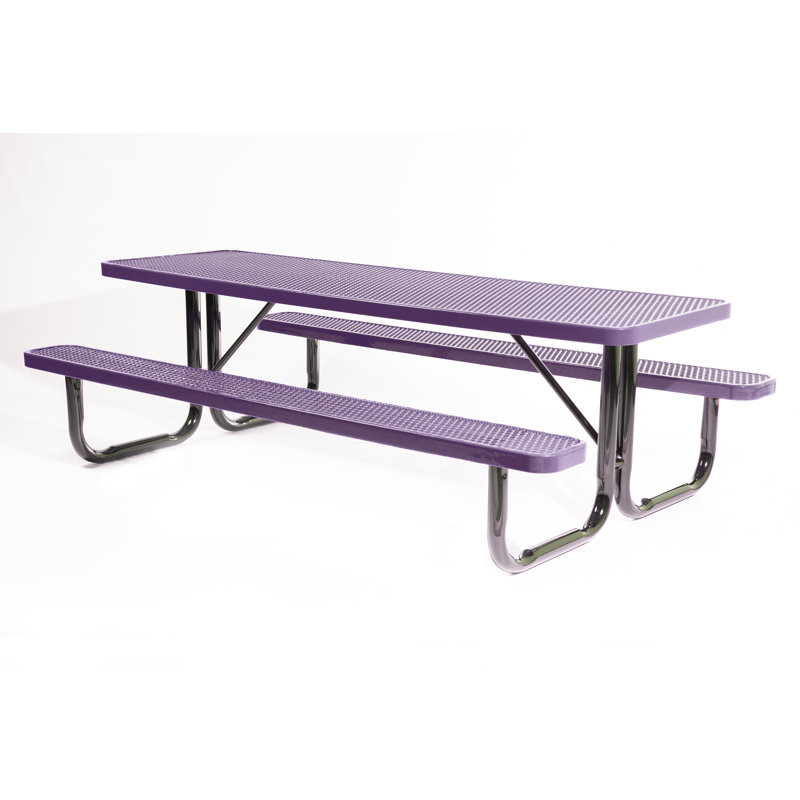 COATEDOUTDOORFURNITURE Table de pique-nique rectangulaire de 2,4 m (8 pi), extensible, violette, Mauve